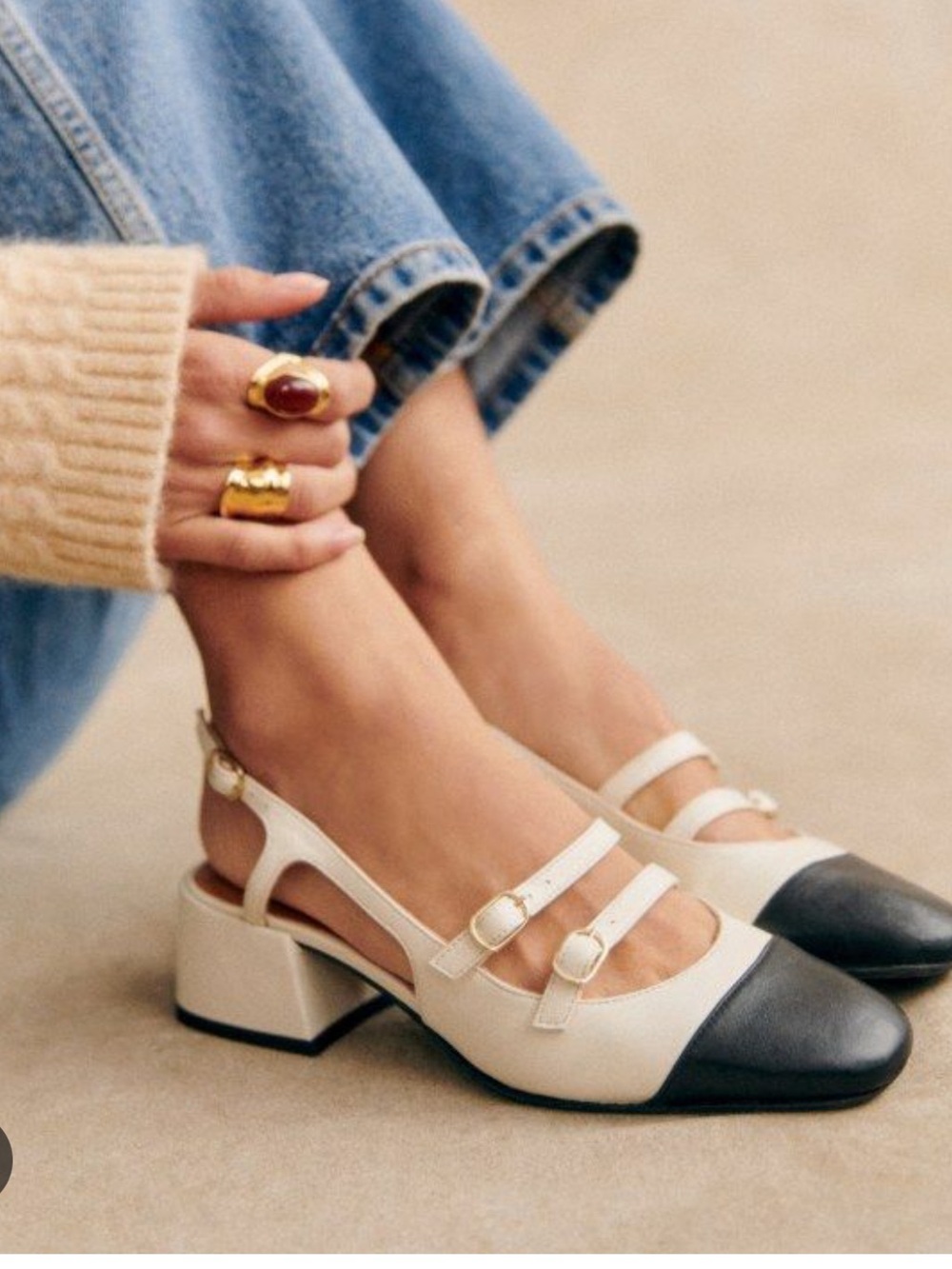 Sezane Paula Mary Jane slingbacks size 40